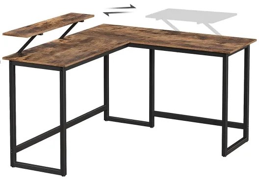 Birou de colț SOLEA maro/negru