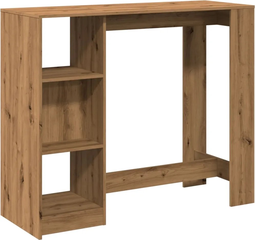 vidaXL Masă bar cu raft stejar artizanal 124x46x103,5cm lemn prelucrat