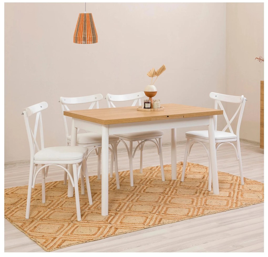 Set mobilier sufragerie Duvasa 26 (alb) (pentru 4 persoane). 1093811