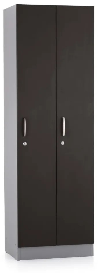 Dulap din lemn Visio LUX - 2 compartimente, 60 x 42 x 190 cm, antracit