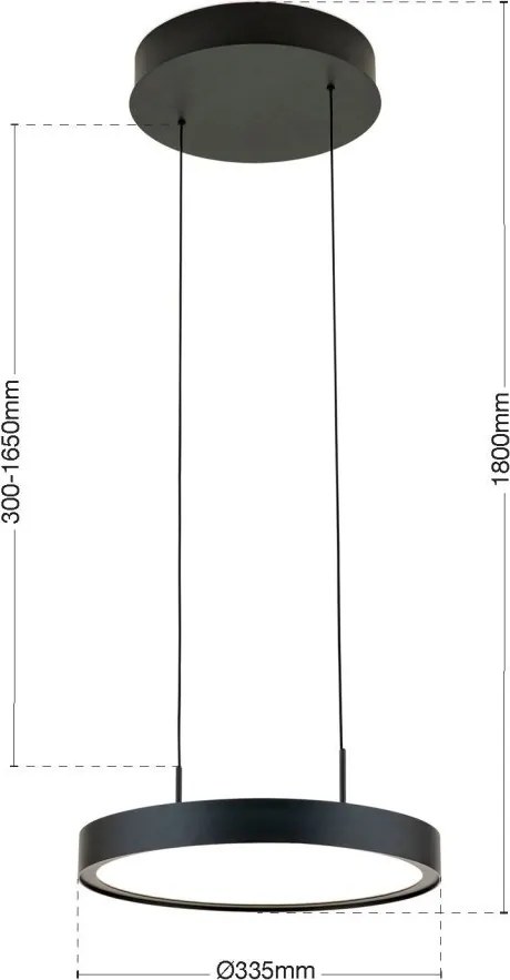 Lustra LED suspendata iluminat sus si jos TEIDE negru
