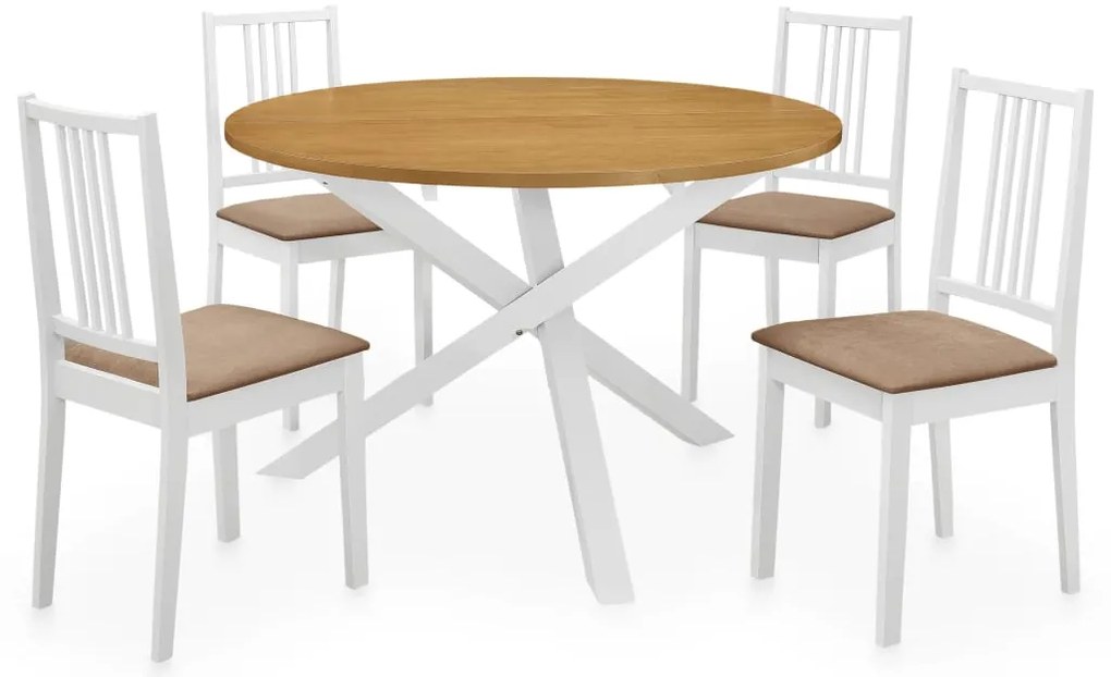 vidaXL Set de mobilier de bucătărie, 5 piese, alb, MDF