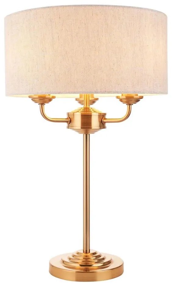 Lampă de masă Endon 110721 HIGHCLERE 3xE14/18W/230V bej/alamă