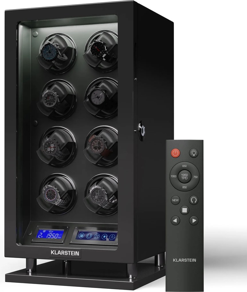 Klarstein Verdon 8, dispozitivul de întors ceasuri, pentru 8 ceasuri, 3 moduri, 5 viteze, LED, telecomandă