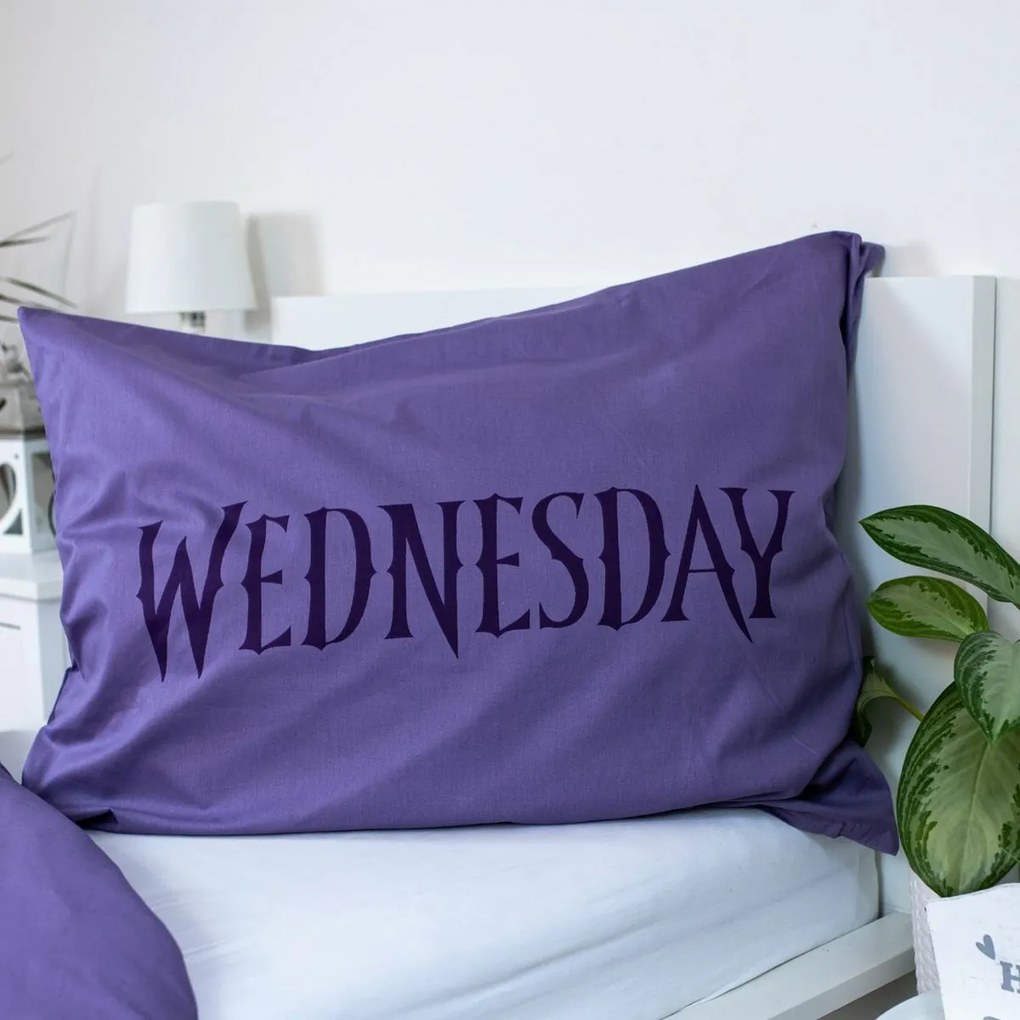 Jerry Fabrics Lenjerie de pat din bumbac WednesdayPurple, 140 x 200 cm, 70 x 90 cm
