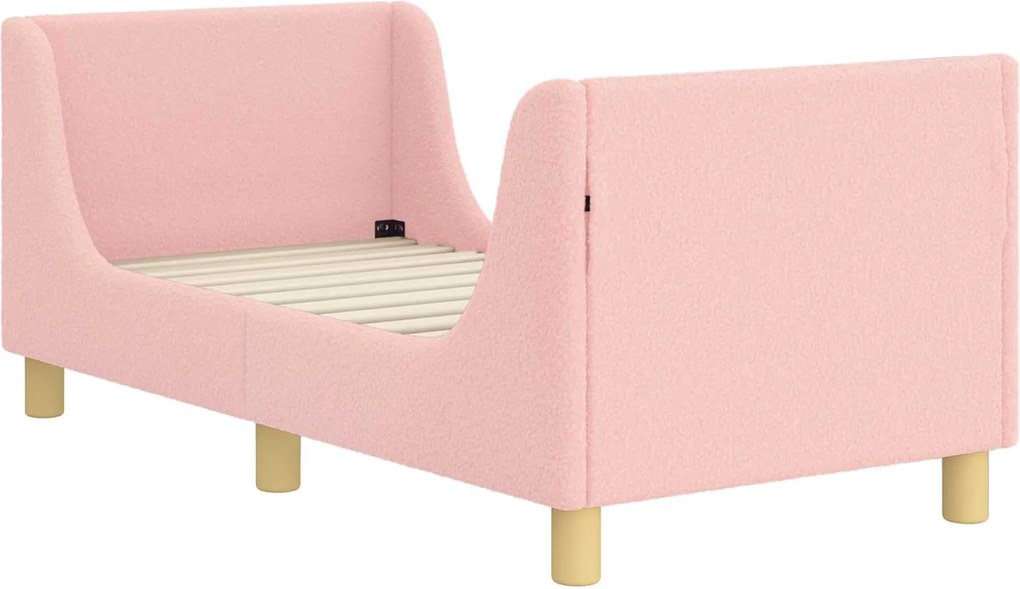 vidaXL Cadru de pat pentru copii cu spătar Roz 70 x 140 cm