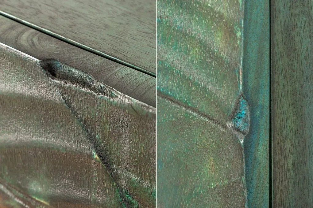 Comoda cu aplicatie exotica pe fronturi SNAKE 120cm turcoaz