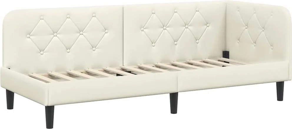 vidaXL Cadru de pat colțar Crem 80 x 200 cm Catifea