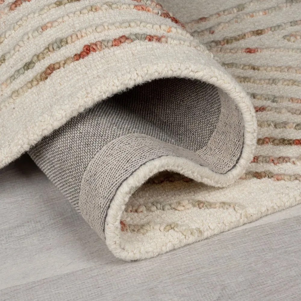 Covor portocaliu/crem din lână 200x290 cm Abstract Swirl – Flair Rugs