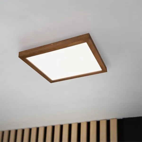Plafonieră LED dimabilă Brilagi WOODY FRAME LED/50W/230V stejar 60x60 cm IP44 + telecomandă