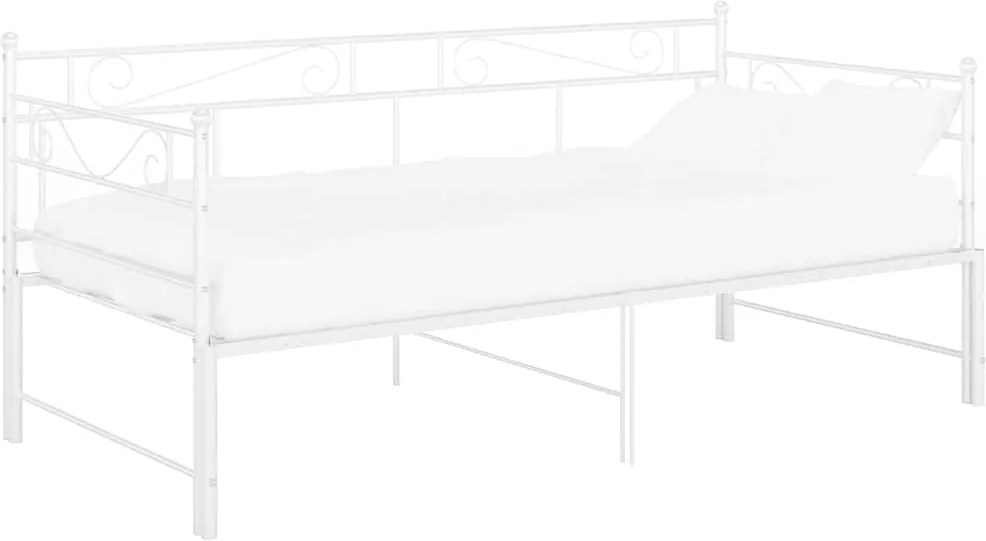 vidaXL Cadru canapea extensibilă, alb, 90x200 cm, metal