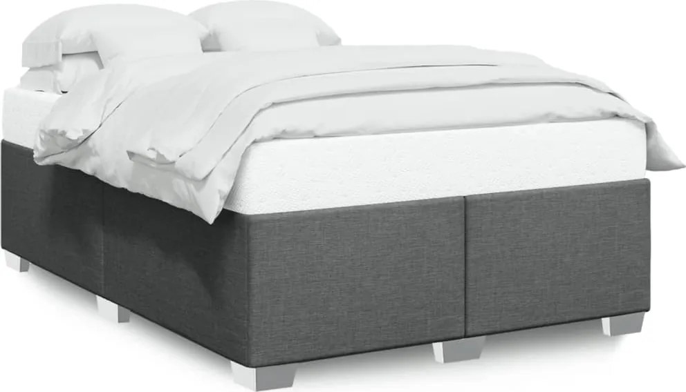vidaXL Cadru de pat fără saltea, gri închis, 140x200 cm, textil