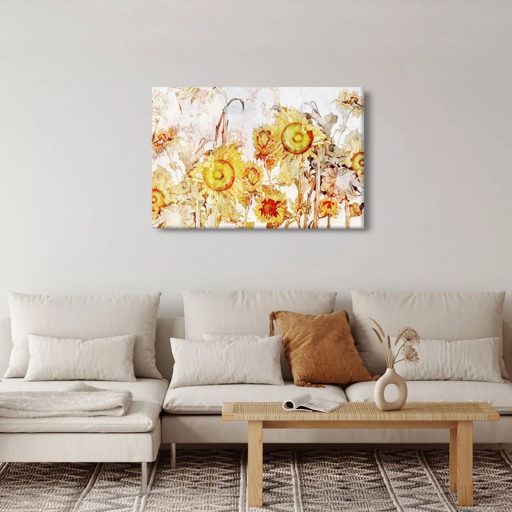 Tablou - Floarea-soarelui,pictură (90x60 cm)