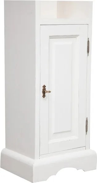 Biblioteca mica, L40 30 H196 cm, alb antichizat, lemn masiv