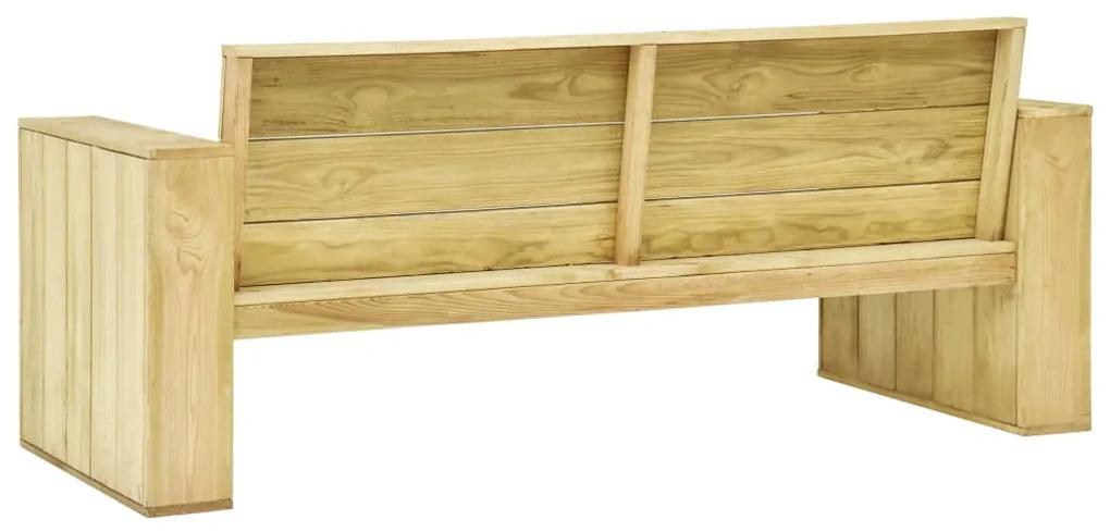 Set mobilier de gradina, 5 piese, lemn de pin tratat 2x banca + 2x fotoliu + masa, 1