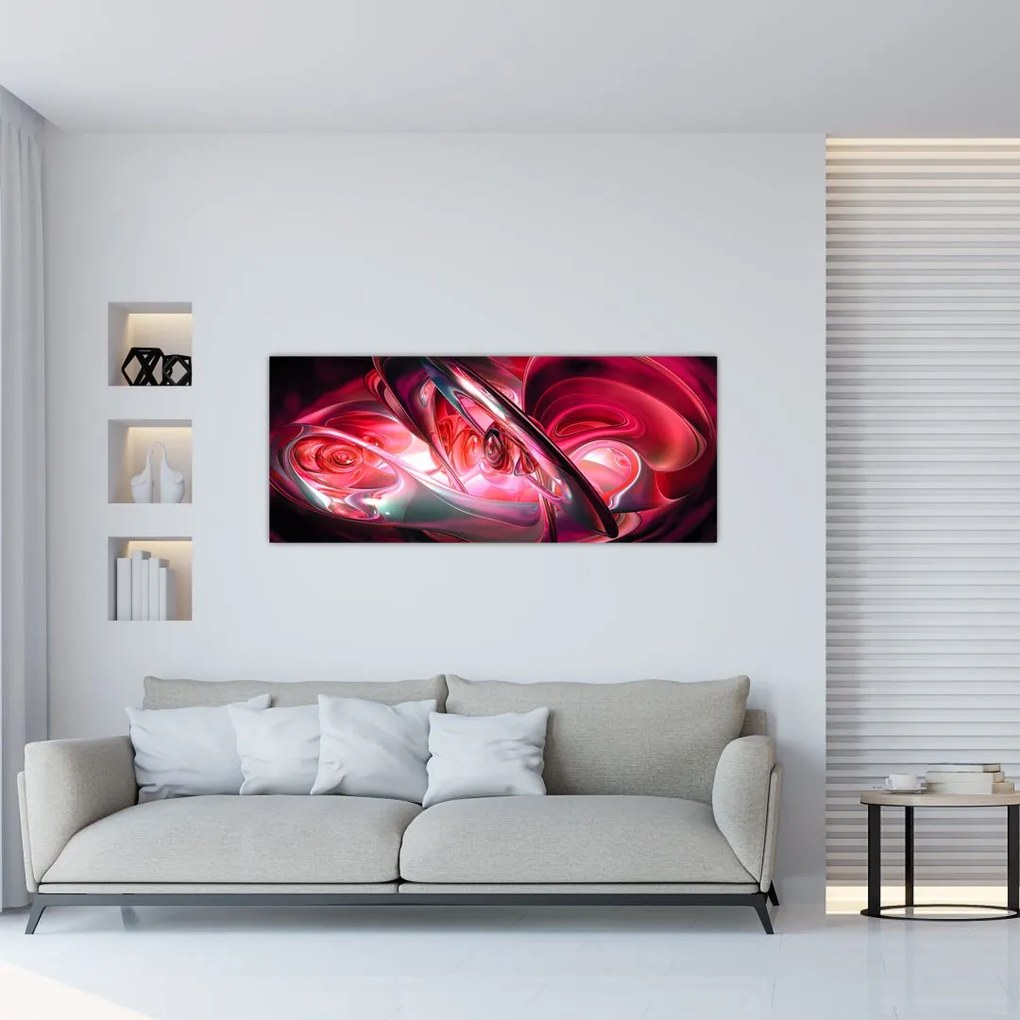 Tabloul fractalilor în roșu (120x50 cm)