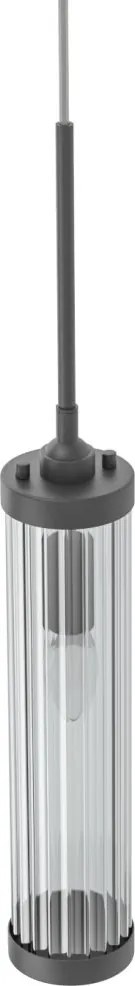 Pendul suspendat din metal negru si sticla Fiatto I