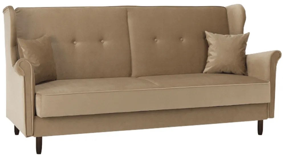 Canapea extensibilă, material textil bej auriu, COLUMBUS