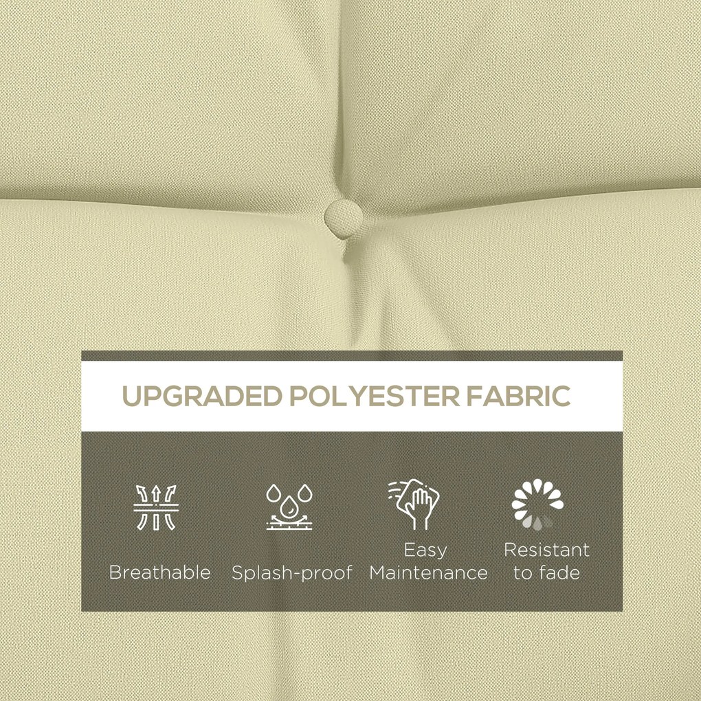 Outsunny Set 4 Piese Perne de Grădină cu Șnururi de Fixare, Perne pentru Ședere și Spate cu Umplutură Groasă, pentru Balansoar de Grădină, Crem | Aosom Romania