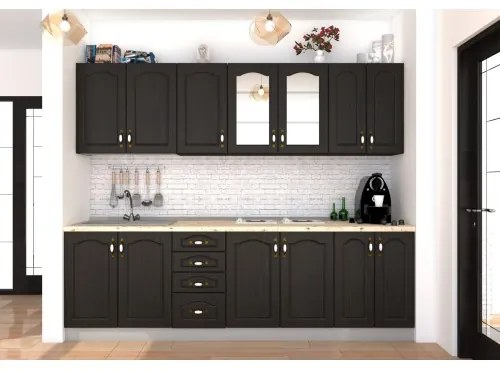 Bucatarie Zebra 2.6m MDF Wenge - frezare mustata