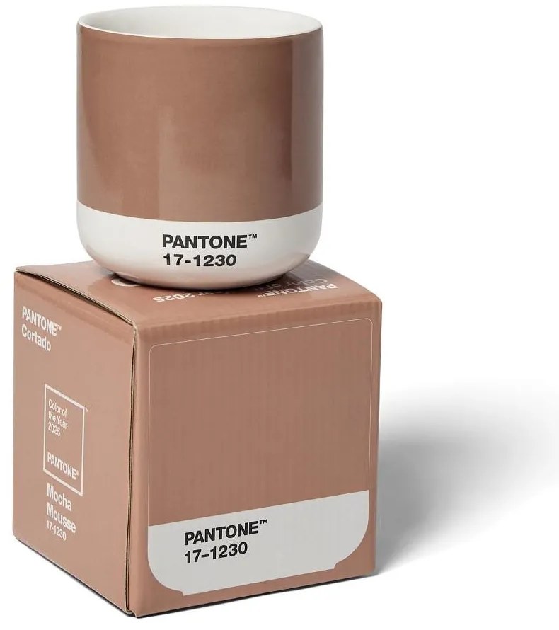 Cană maro deschis din ceramică 175 ml Cortado Mocha Mousse 17-1230 – Pantone