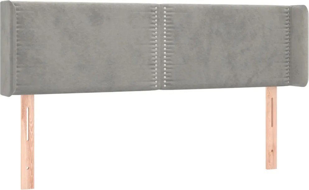 vidaXL Tăblie de pat cu aripioare gri deschis 147x16x78/88 cm catifea