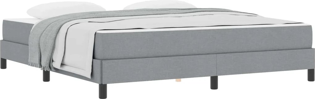 vidaXL Pat cu arcuri cu saltea Gri deschis 180 x 200 cm țesătură