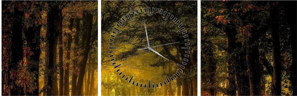 Tablou cu pădure (cu ceas) (90x30 cm)