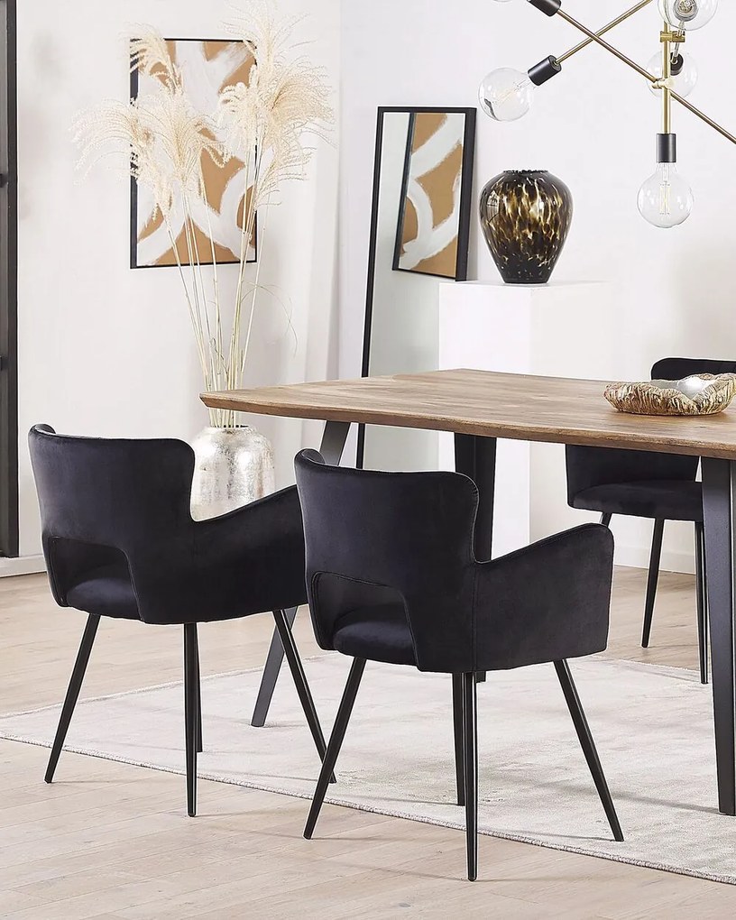 Set 2 buc scaune de sufragerie Shelba (negru) . 1075767