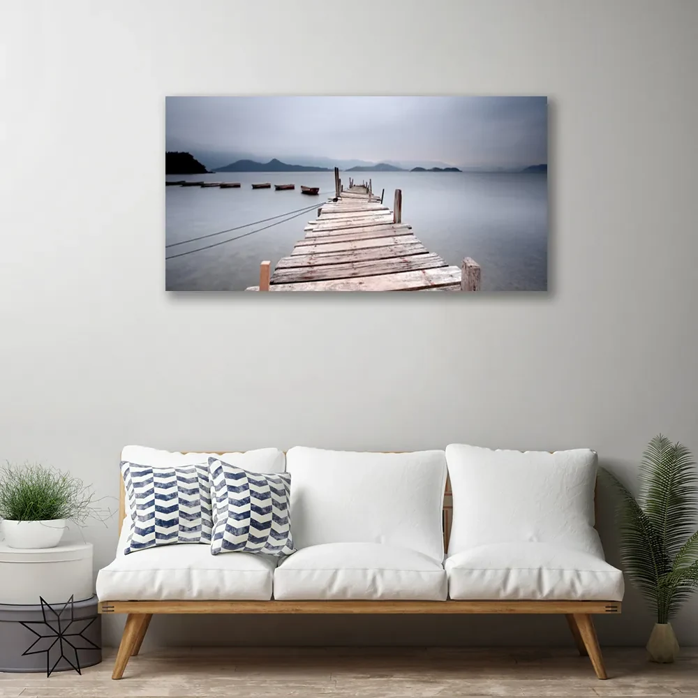 Tablou pe panza canvas Podul Sea Arhitectura Gray