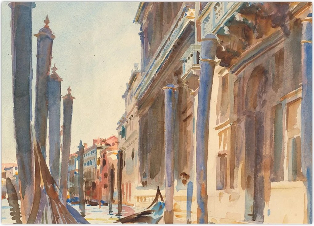 Tablou - John Singer Sargent, Gondola Moorings on the Grand Canal, reproducere (70x50 cm)
