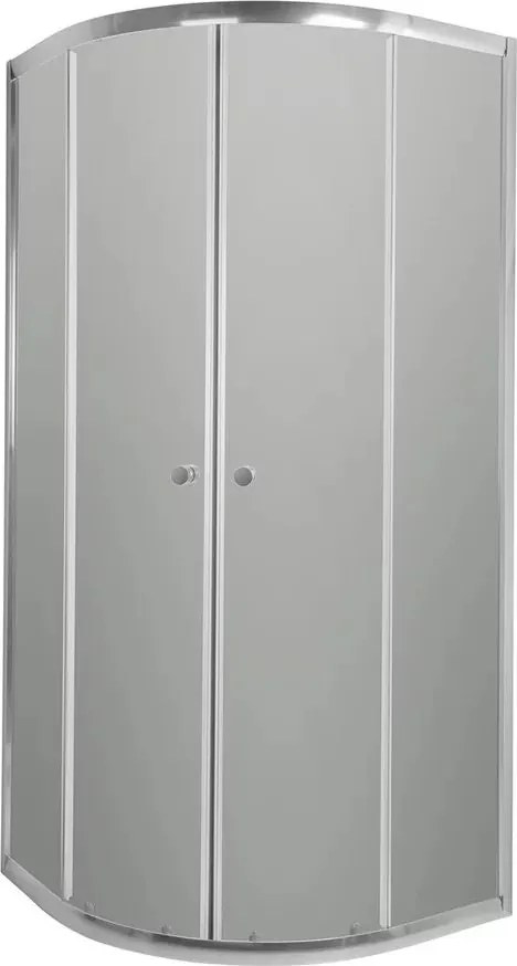 Cabina de dus semirotunda Invena Vitoria si usi culisante 80x80 crom sticla grafit