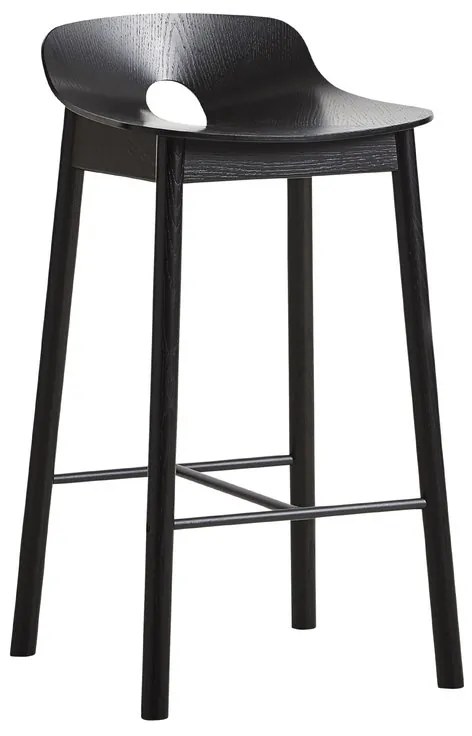 Scaun de bar "Mono", 65 cm, 2 variante - Woud Variantă: frasin, culoare neagră
