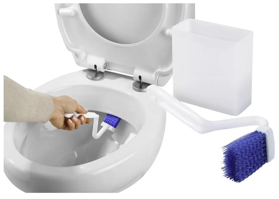 Perie de WC albă din plastic - Maximex
