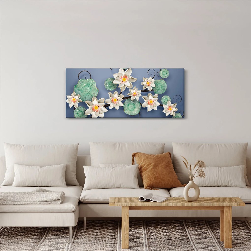 Tablu cu nufăr (120x50 cm)