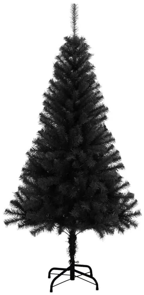 Pom de Craciun artificial cu suport, negru, 150 cm, PVC Negru, 150 cm, 1