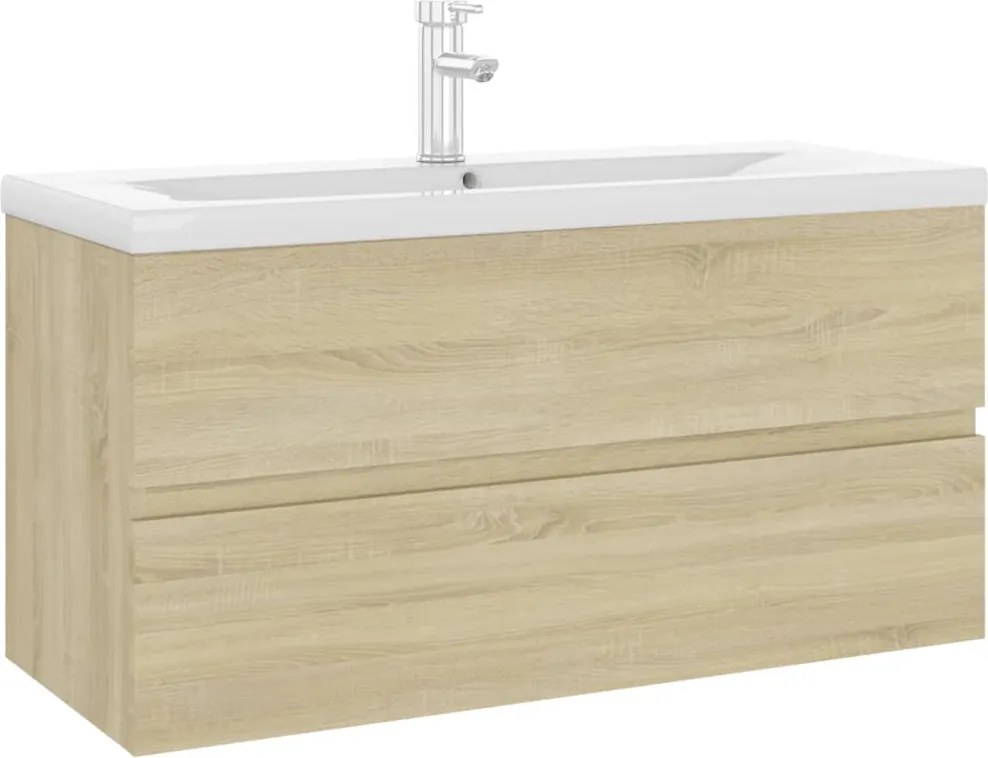 vidaXL Dulap cu chiuvetă încorporată, stejar sonoma, lemn prelucrat