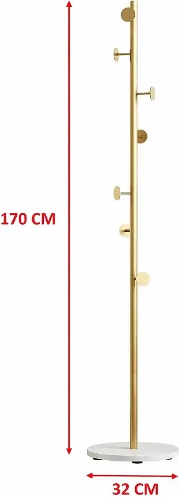 Cuier din metal ,culoare gold-alb,170x32 cm