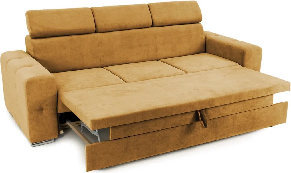 Canapea Extensibilă 3 locuri BELLAGIO, cu tetiere reglabile, 242x95x99 cm, Mango-Enjoy