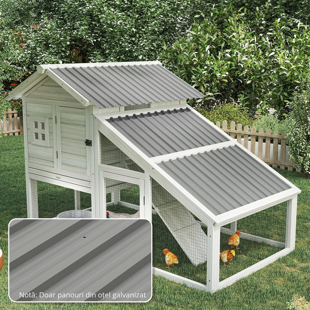 Outsunny Lot de 12 panouri din oțel galvanizat Rezistente la Intemperii, gri deschis, dim. unui panou 129L x 45l cm | Aosom Romania