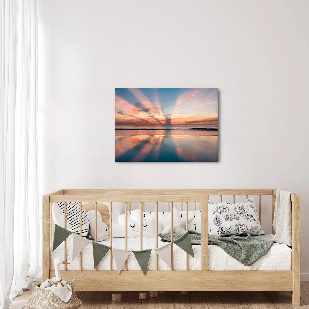 Tablou cu razele solare deasupra plajei Dayton (70x50 cm)