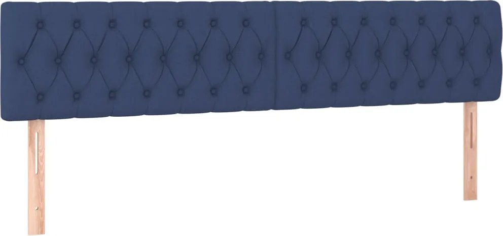 vidaXL Tăblii de pat, albastru, 200x7x78/88 cm, textil