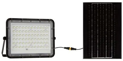 Reflector cu incarcare solara 15w 1200lm 6400k - negru