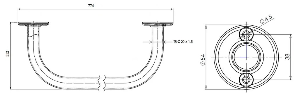 AQUALINE 8012 suport pentru prosoape 70 cm, alb