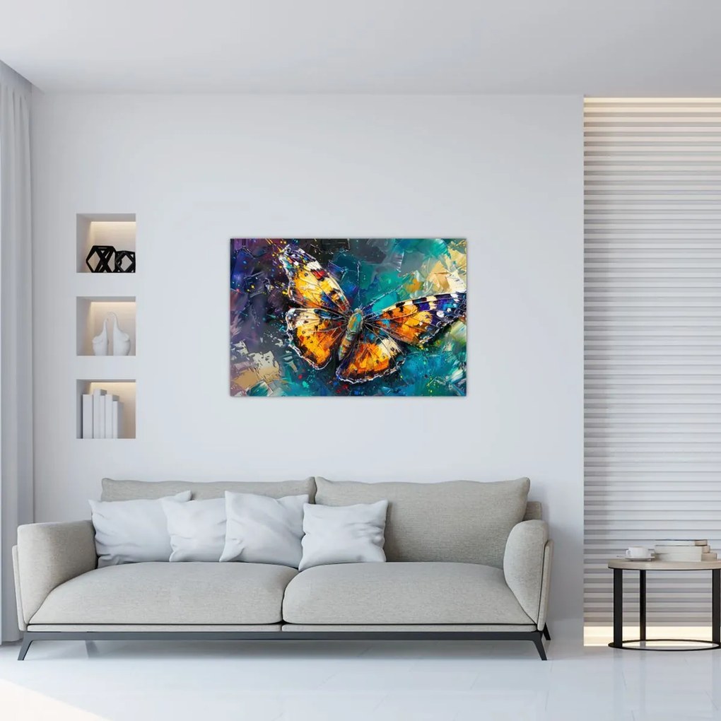 Tablou - Fluture, pictură în ulei (90x60 cm)