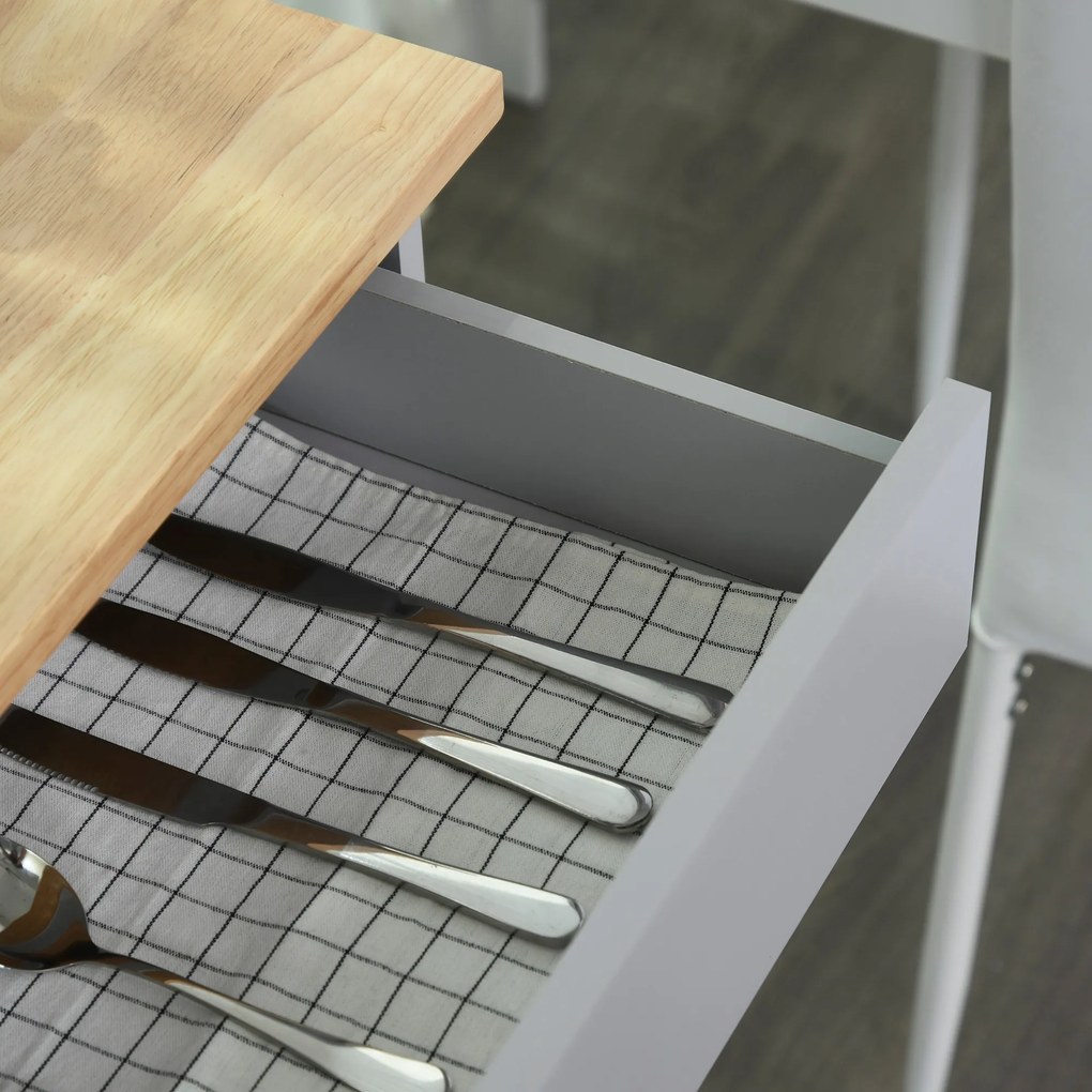 HOMCOM Dulap mobilier de bucătărie cu roți dulap de servire Insulă de bucătărie cu sertar de dulap și suport cârpe - gri | Aosom Romania