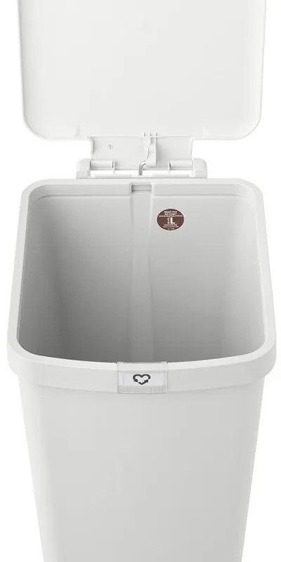 Coș cu pedală Brabantia StepUp 1005556, 40 L, Materiale ecologice, Deschidere mare, Gri deschis