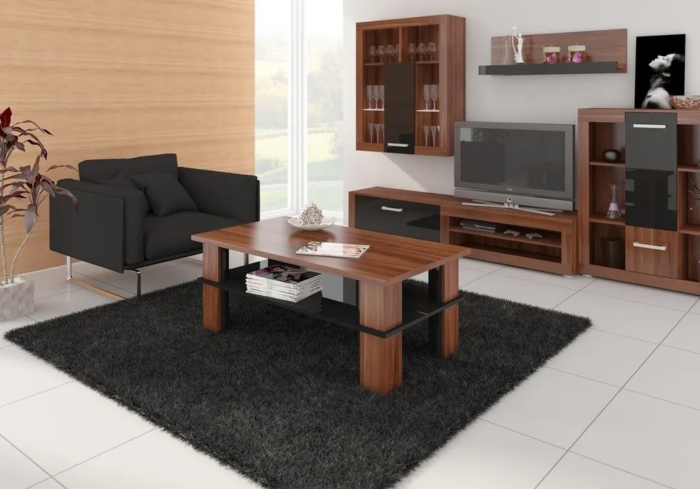 Masă de cafea Fernhill 2 (prun + Negru lucios). 780011
