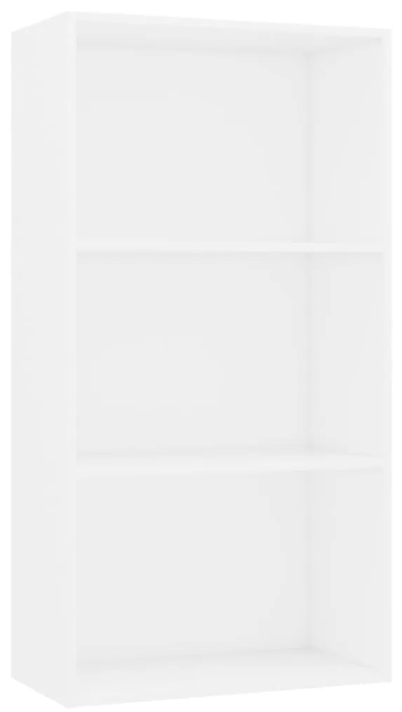 800972 vidaXL Bibliotecă cu 3 rafturi, alb, 60 x 30 x 114 cm, PAL