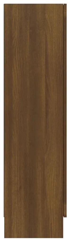 Dulap vitrina, stejar maro, 82,5x30,5x115 cm, lemn prelucrat 1, Stejar brun, 82.5 x 30.5 x 115 cm